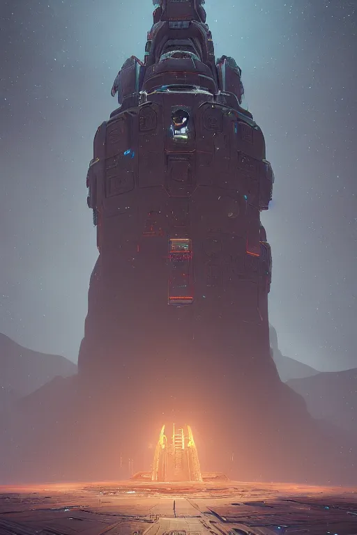 Prompt: ancient space sentinel . intricate artwork by beeple. third person, beautiful, full view, cinematic lighting, octane render, trending on artstation, greg rutkowski very coherent symmetrical artwork. cinematic, hyper realism, high detail, octane render, 8k