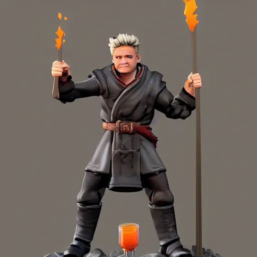 Prompt: plastic miniature dungeons and dragons figurine of gordon ramsay, blender, 8 k, trending on artstation, highly detailed