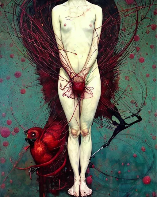 Prompt: i am no bird ; and no net ensnares me : i am a free human being with an independent will, which i now exert to leave you. in the style of adrian ghenie, esao andrews, jenny saville, ( ( ( edward hopper ) ) ), surrealism, dark art by james jean, takato yamamoto