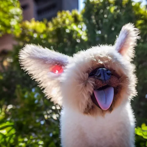 Prompt: LOS ANGELES, CA, USA-SEP 20, 2017: The most cute-adorable-huggable-fluffy self-aware creature that emerged from the opening of the Hellmouth, DSLR 4k+