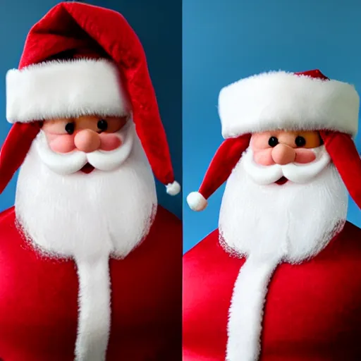 Image similar to muscular santa claus with sticky white glue on his face