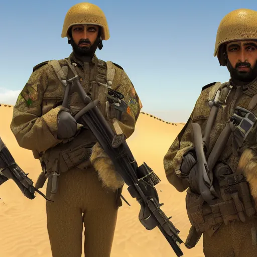 Image similar to muslim army in the desert very detailed 4 k detailed super realistic