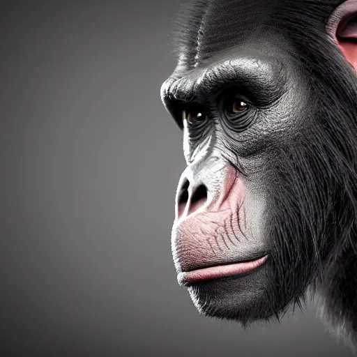 Image similar to ultra realistic bored ape nft, dark cinematic, volumetric, realistic, 3 d render, realistic render, cinematic lighting, volumetric lighting, atmospheric, cinematic, unreal engine 5, unreal engine render, octane render, hd, photorealism, hyper realistic, photo, 8 k