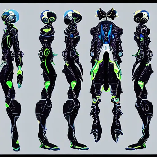 Image similar to character design sheets for an ancient manta ray biomech suit, art by tim shafer from his work on psychonauts 2 by double fine, and inspired by splatoon by nintendo, blacklight, winged