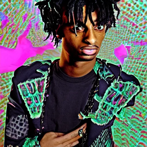 Image similar to playboi carti new album cover : creatures from the 4 dimension