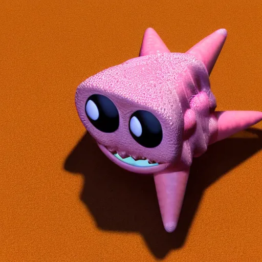 Image similar to a 3 d render of patrick star