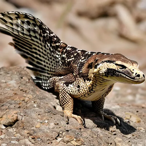 Image similar to hybrid animal of rattlesnake and falcon