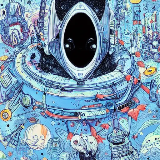 Image similar to A lost sci-fi rabbit, space rabbit, interstellar black hole, by James Jean And WLOPPRO