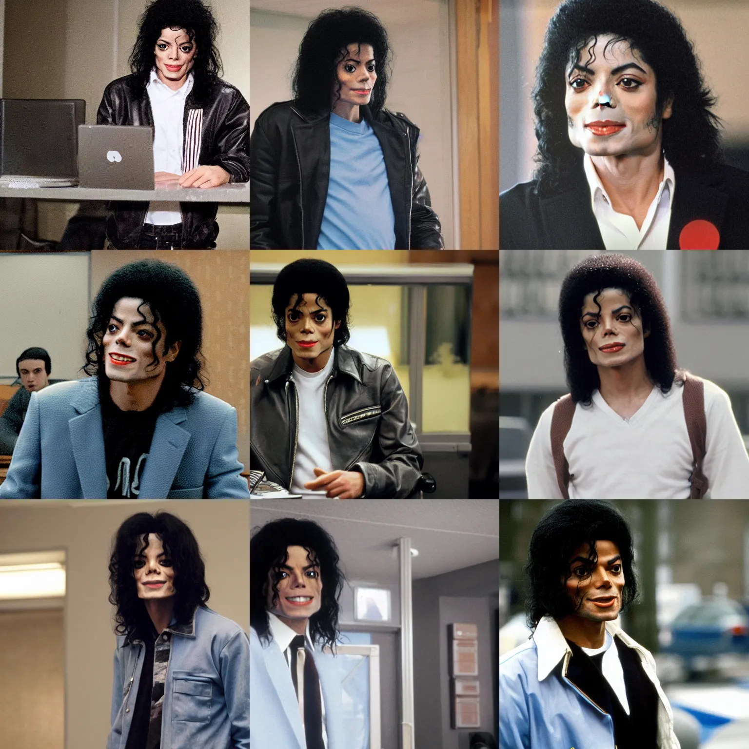 Prompt: 1980 Michael Jackson as Elliot Alderson in Mr Robot (2015)