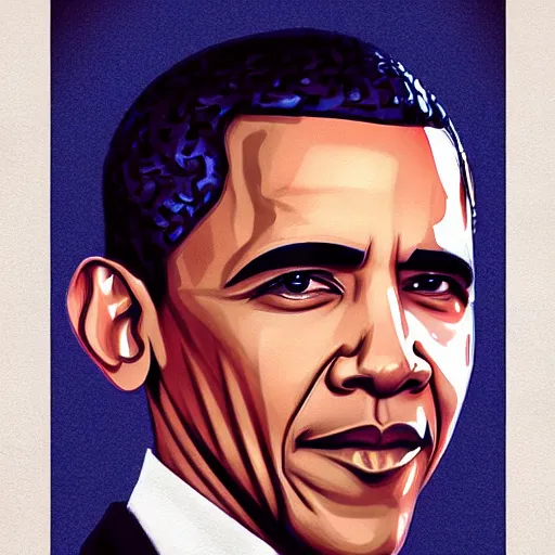 Image similar to obama art by Ross Tran