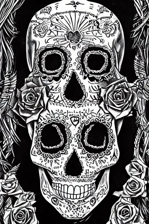 Floral Sugar Skull, Beauty and Elegance Meets the Macabre, Isolated on  White Background - Generative AI Stock Illustration - Illustration of  vintage, danger: 273535081