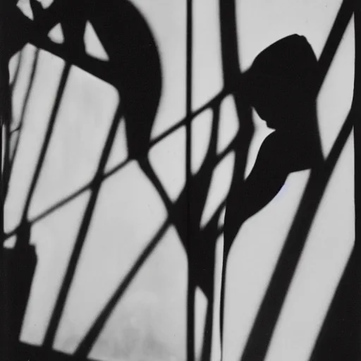 Prompt: Photography of Dora Maar. Portrait of a Femme Fatale. Shadow and light. Black and white, Tri-X 400. Side lighting.