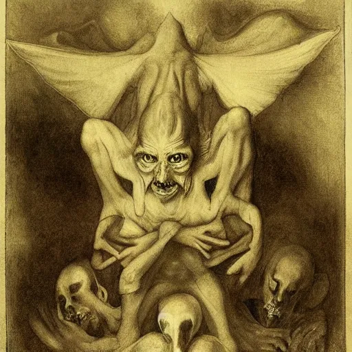 Image similar to the devil in disguise, by Odd Nerdrum, by Francisco Goya, by M.C. Escher, fairy-tale illustration style, very detailed, colorful, beautiful, eerie, surreal, psychedelic