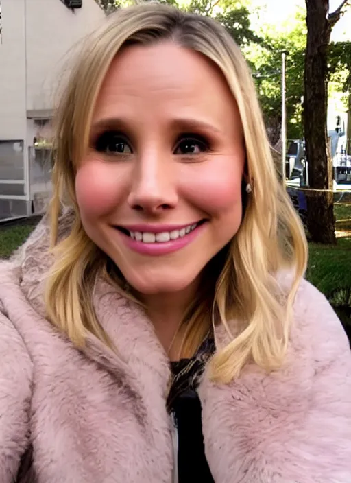 Image similar to pov, first - person - view, pov of a date with kristen bell, she is going in for a kiss