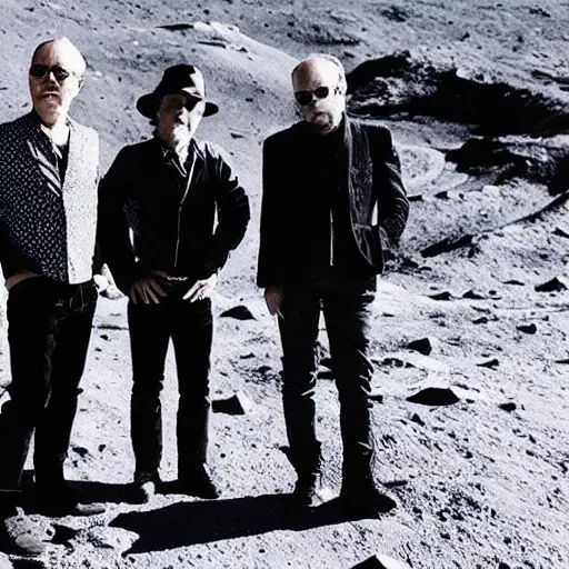 Image similar to the band r. e. m. play a concert on the moon