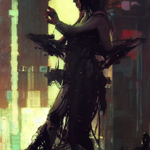 Image similar to liminal cyberpunk, intricate, elegant, highly detailed, greg manchess, mucha, liepke, ruan jia, jeffrey catherine jones, ridley scott