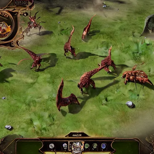 Image similar to An in-game screenshot of the 2003 RTS Game 'Impossible Creatures', HD