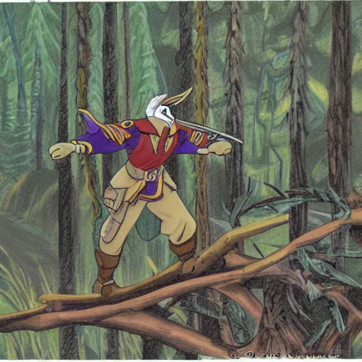 Image similar to eagle commander leading bird soldier in forest clearing, detailed, white, by don bluth