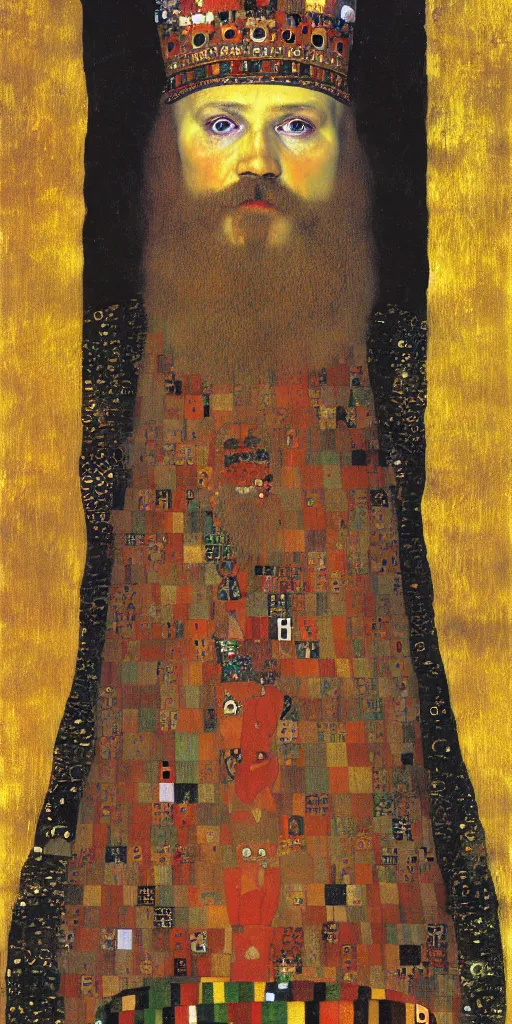 Image similar to belarussian king vytaut the great by gustav klimt