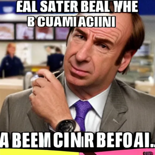 Image similar to saul goodman working at cinnabon, better call saul