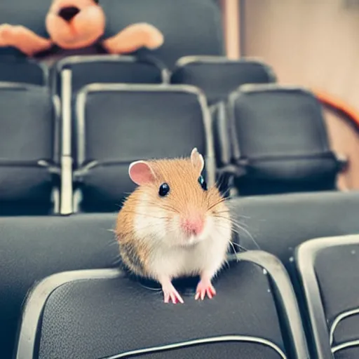 Image similar to hamster on a date at the movies, award winning photo