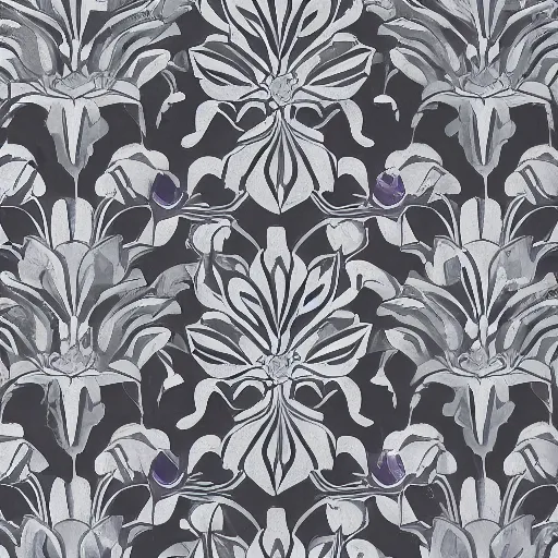 Image similar to silver lotus on dark purple marble , ivy, oriental wallpaper, james jean