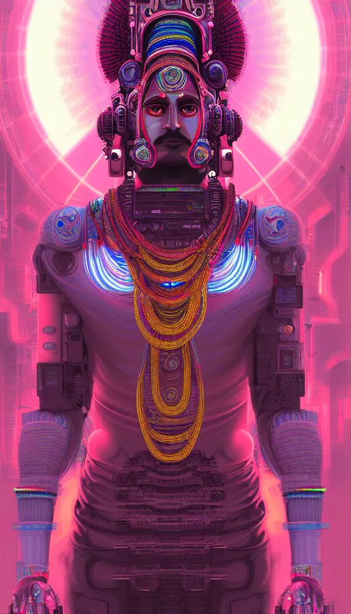 Prompt: indian god brahma, cyberpunk art by kuno veeber, cgsociety, computer art, ultra detailed, futuristic, anime aesthetic