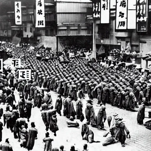 Image similar to japanese invasion of seoul, historical photo, realistic