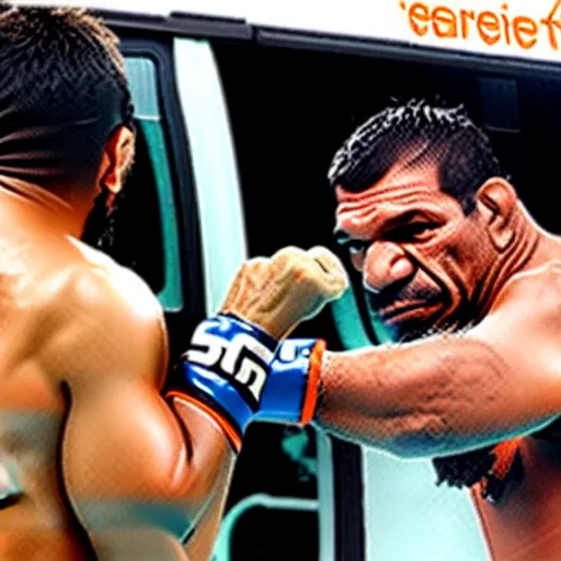 Image similar to antonio rodrigo nogueira holds a single carrot, and antonio rogerio nogueira has his hand on the bus behind them ; photo