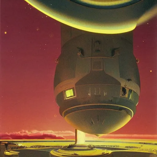 Image similar to space program, o'neill cylinder space station, vintage sci fi