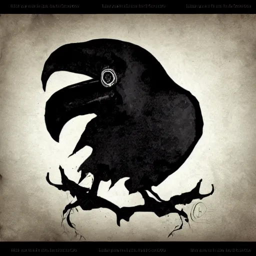 Prompt: dark raven with skull