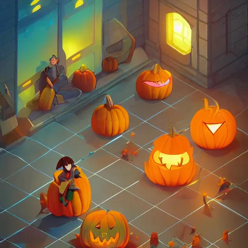 Image similar to isometric various pumpkins, video game prop design, 2 d game fanart behance hd by jesper ejsing, by rhads, makoto shinkai and lois van baarle, ilya kuvshinov, rossdraws global illumination