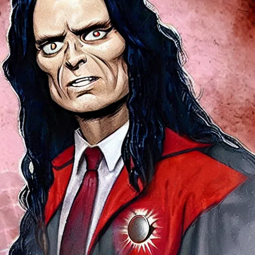 Prompt: Tommy Wiseau as a Thousand Sons sorcerer, photo realistic