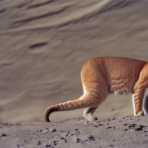 Prompt: a caracal cat on the moon