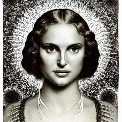 Image similar to portrait of natalie portman by ernst haeckel