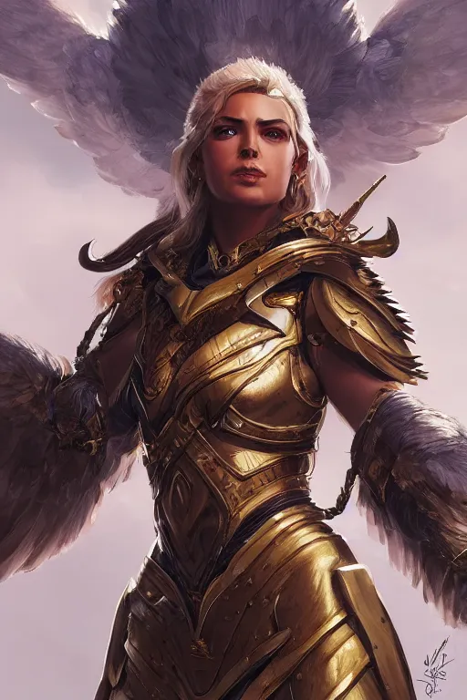 Image similar to amazon valkyrie athena, d & d, fantasy, portrait, highly detailed, headshot, digital painting, trending on artstation, concept art, sharp focus, illustration, art by artgerm and greg rutkowski and magali villeneuve