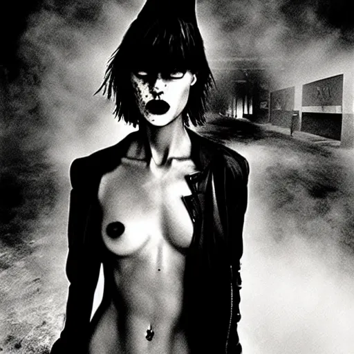 Image similar to silent hill, steven meisel photography