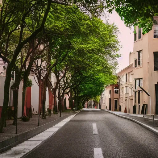 Image similar to a perfect street with no cars, houses designed by famous architect. bikes. cinematic, 8 k, inspirational.