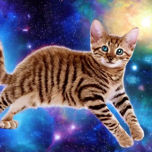 Image similar to Epic space kitten