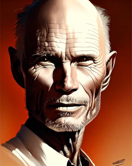 Image similar to ed harris portrait, intricate western designs, elegant, highly detailed, sharp focus, art by artgerm and greg rutkowski and wlop