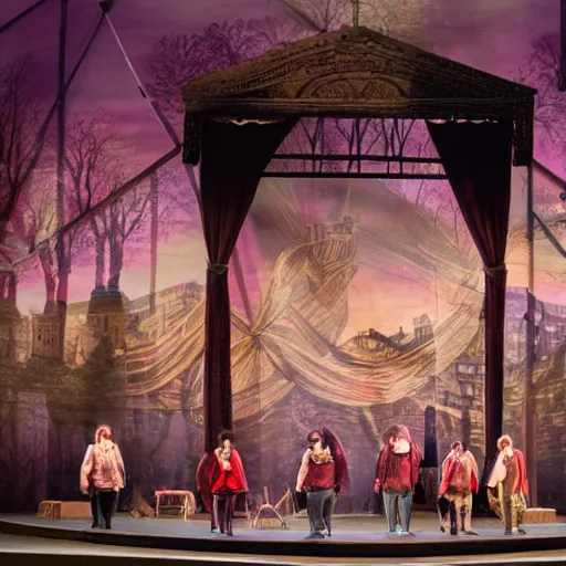 Prompt: scenic and projection design for a grand opera