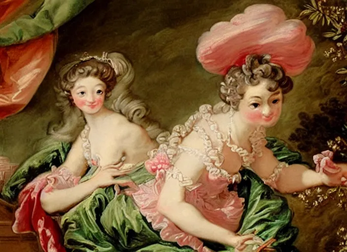 Image similar to rococo painting François Boucher high detail fancy cake