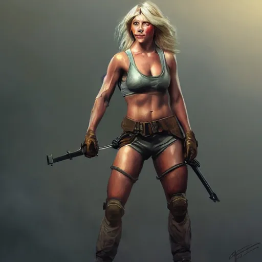 Image similar to julianne hough as a wounded warrior maiden by wlop and glen rutkowski, mate painting, concept art, artstation