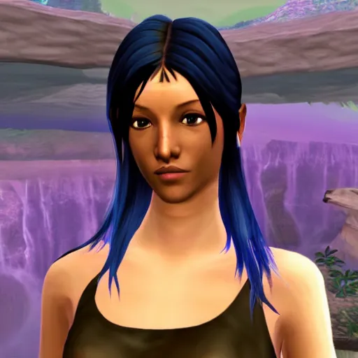 Image similar to a beautiful avatar hair from the second life video game : :