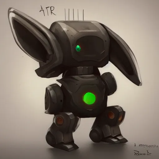 Prompt: rabbit robot in the style of dominik mayer artstation