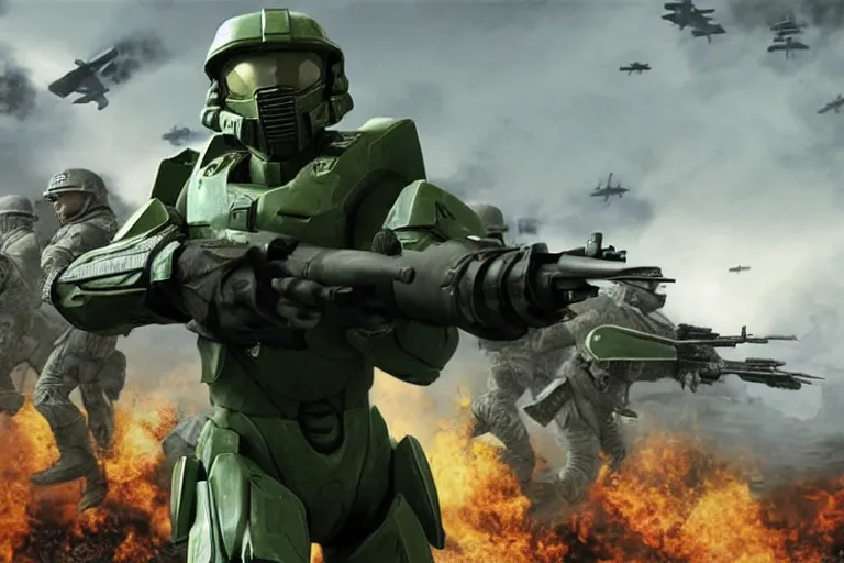 Prompt: master chief in world war 2