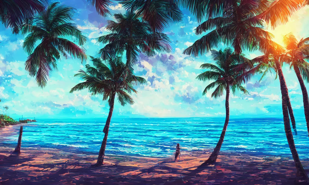 Image similar to paradise beach by alena aenami artworks in 4 k