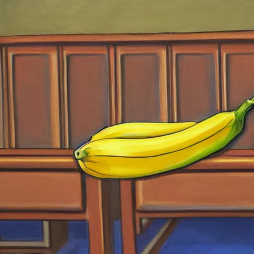 Prompt: a court painting of a banana sitting in court. s-150