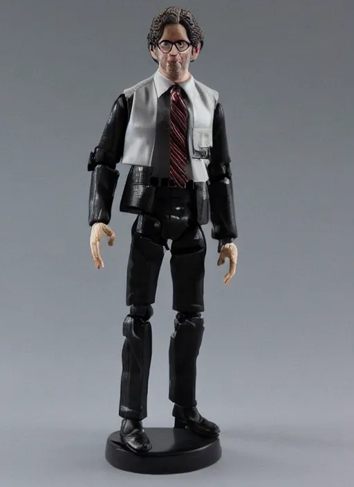 Prompt: black series action figure of charlie kaufman with glasses, still in package, pristine, highly detailed toy