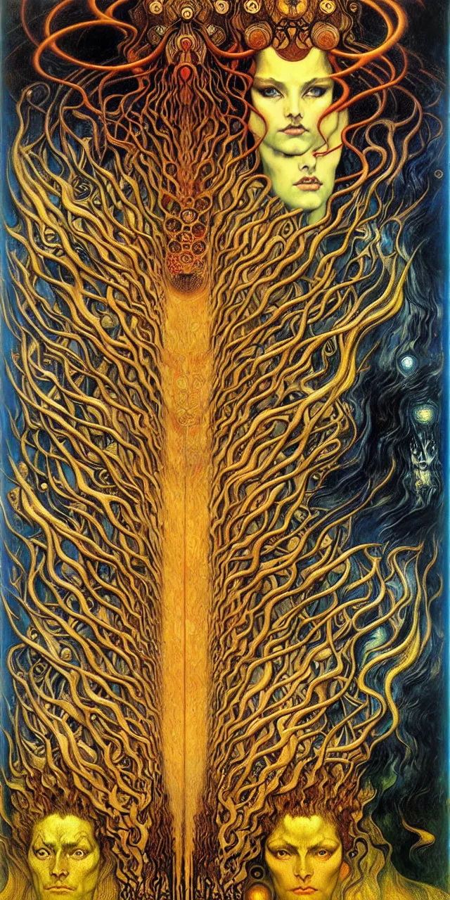 Image similar to Divine Chaos Engine by Karol Bak, Jean Delville, William Blake, Gustav Klimt, and Vincent Van Gogh, symbolist, visionary